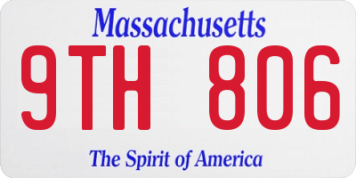 MA license plate 9TH806
