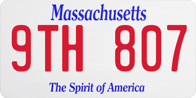 MA license plate 9TH807