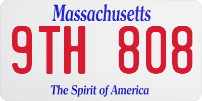 MA license plate 9TH808