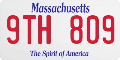 MA license plate 9TH809