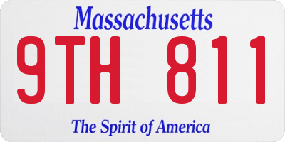 MA license plate 9TH811