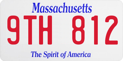 MA license plate 9TH812