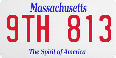 MA license plate 9TH813