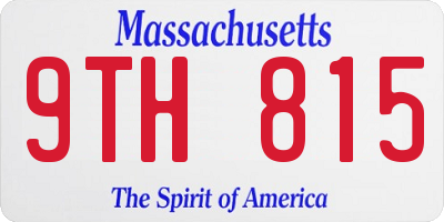 MA license plate 9TH815