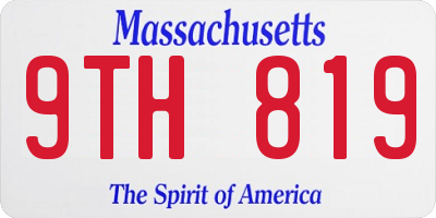 MA license plate 9TH819
