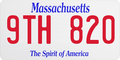 MA license plate 9TH820