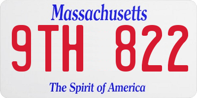 MA license plate 9TH822