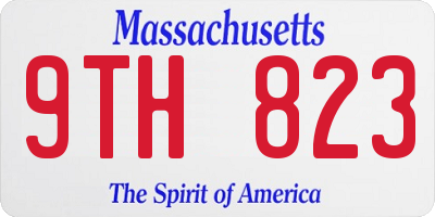 MA license plate 9TH823