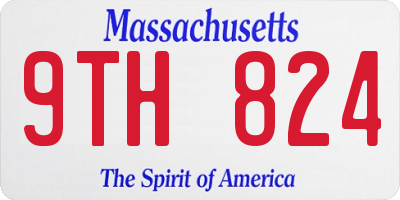MA license plate 9TH824