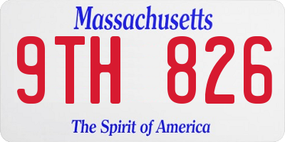 MA license plate 9TH826