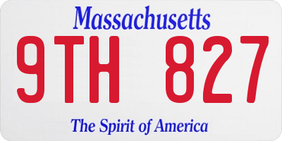 MA license plate 9TH827