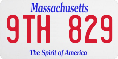 MA license plate 9TH829