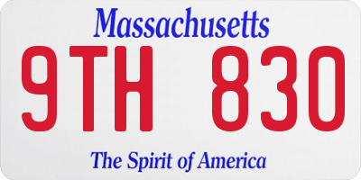 MA license plate 9TH830