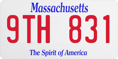 MA license plate 9TH831