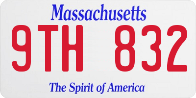 MA license plate 9TH832