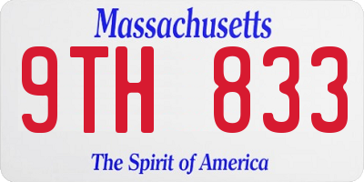 MA license plate 9TH833