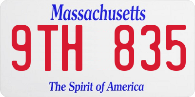 MA license plate 9TH835