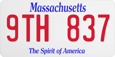 MA license plate 9TH837