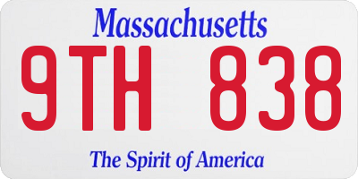 MA license plate 9TH838