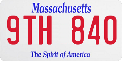 MA license plate 9TH840