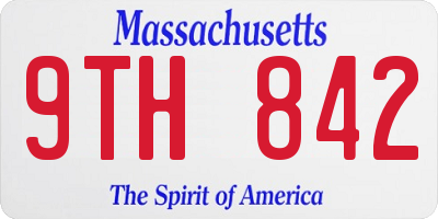MA license plate 9TH842