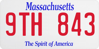 MA license plate 9TH843