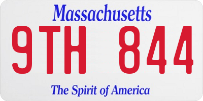 MA license plate 9TH844