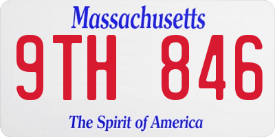 MA license plate 9TH846