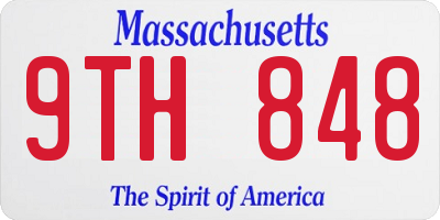 MA license plate 9TH848