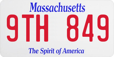 MA license plate 9TH849