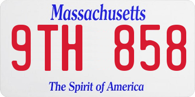 MA license plate 9TH858