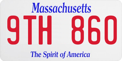 MA license plate 9TH860