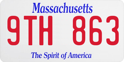 MA license plate 9TH863