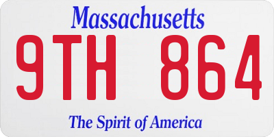 MA license plate 9TH864