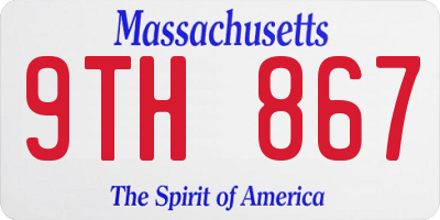 MA license plate 9TH867