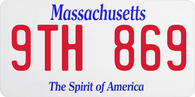 MA license plate 9TH869