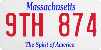 MA license plate 9TH874