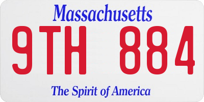 MA license plate 9TH884