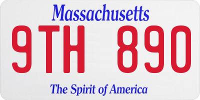 MA license plate 9TH890