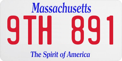 MA license plate 9TH891