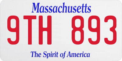 MA license plate 9TH893