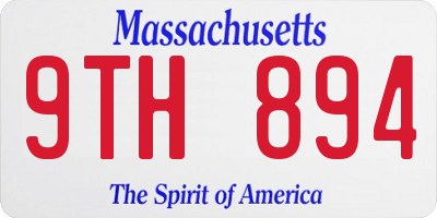 MA license plate 9TH894