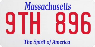MA license plate 9TH896