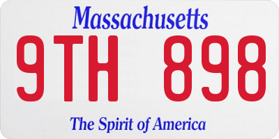 MA license plate 9TH898
