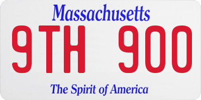 MA license plate 9TH900