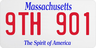 MA license plate 9TH901