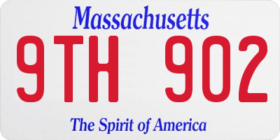 MA license plate 9TH902