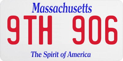 MA license plate 9TH906
