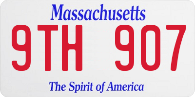 MA license plate 9TH907