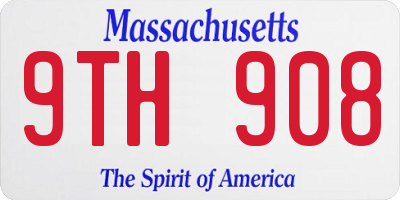 MA license plate 9TH908